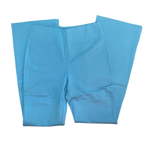 Halara NWT Flex High Waisted Back Pocket Slight Flare Work Pants Blue Medium - Picture 8 of 12